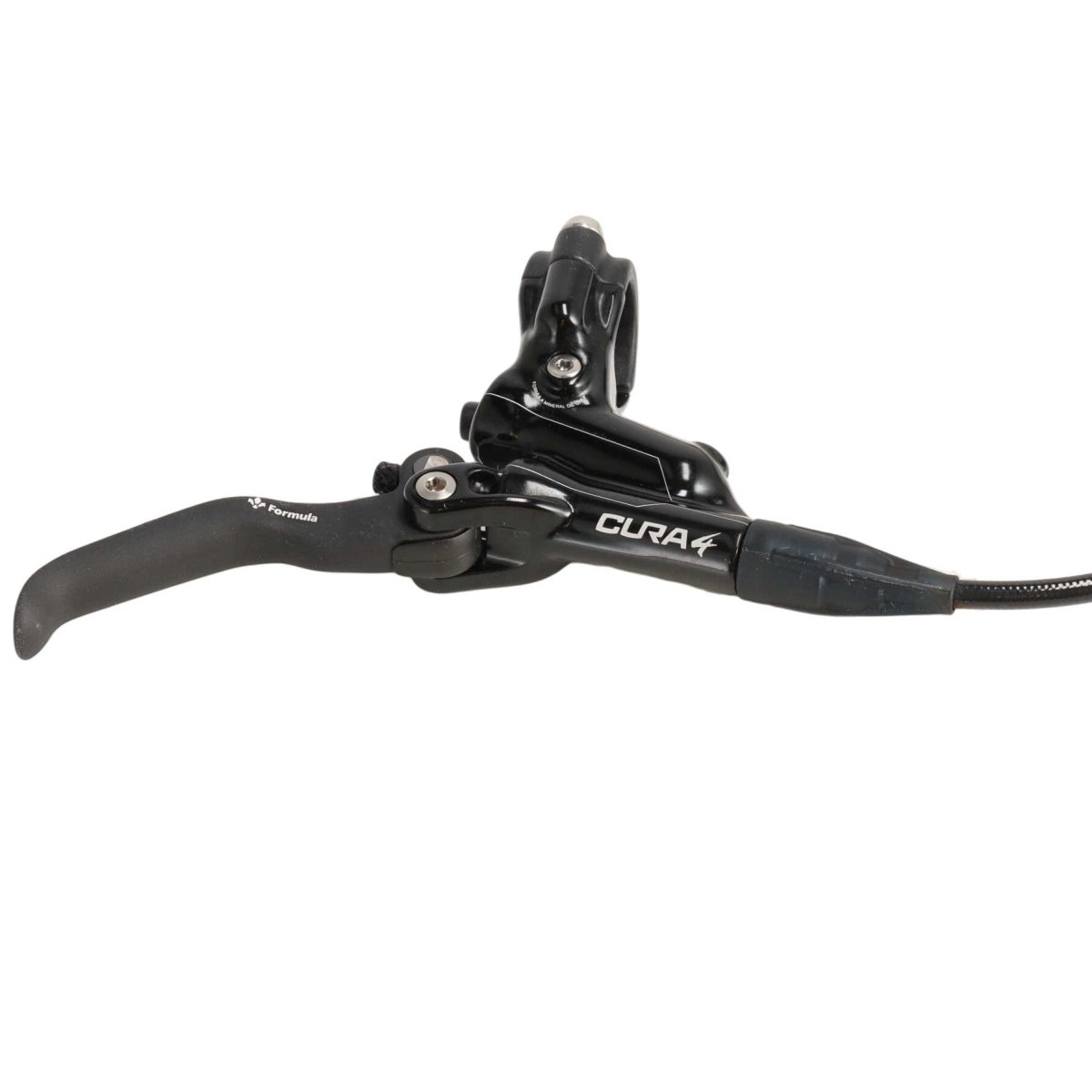 Formula Cura 4 Scheibenbremse | 4 - Kolben | beidseitig | schwarz glänzend | inkl. Beläge und IS Adapter | Leitung 2000 mm - RAAAD.de
