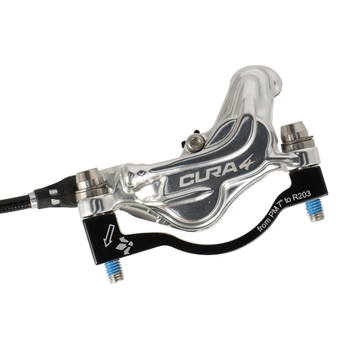 Formula Cura 4 Scheibenbremse | Carbon Bremshebel | vorne | 4 - Kolben | silber | inkl. Beläge | Leitung 800 mm - RAAAD.de