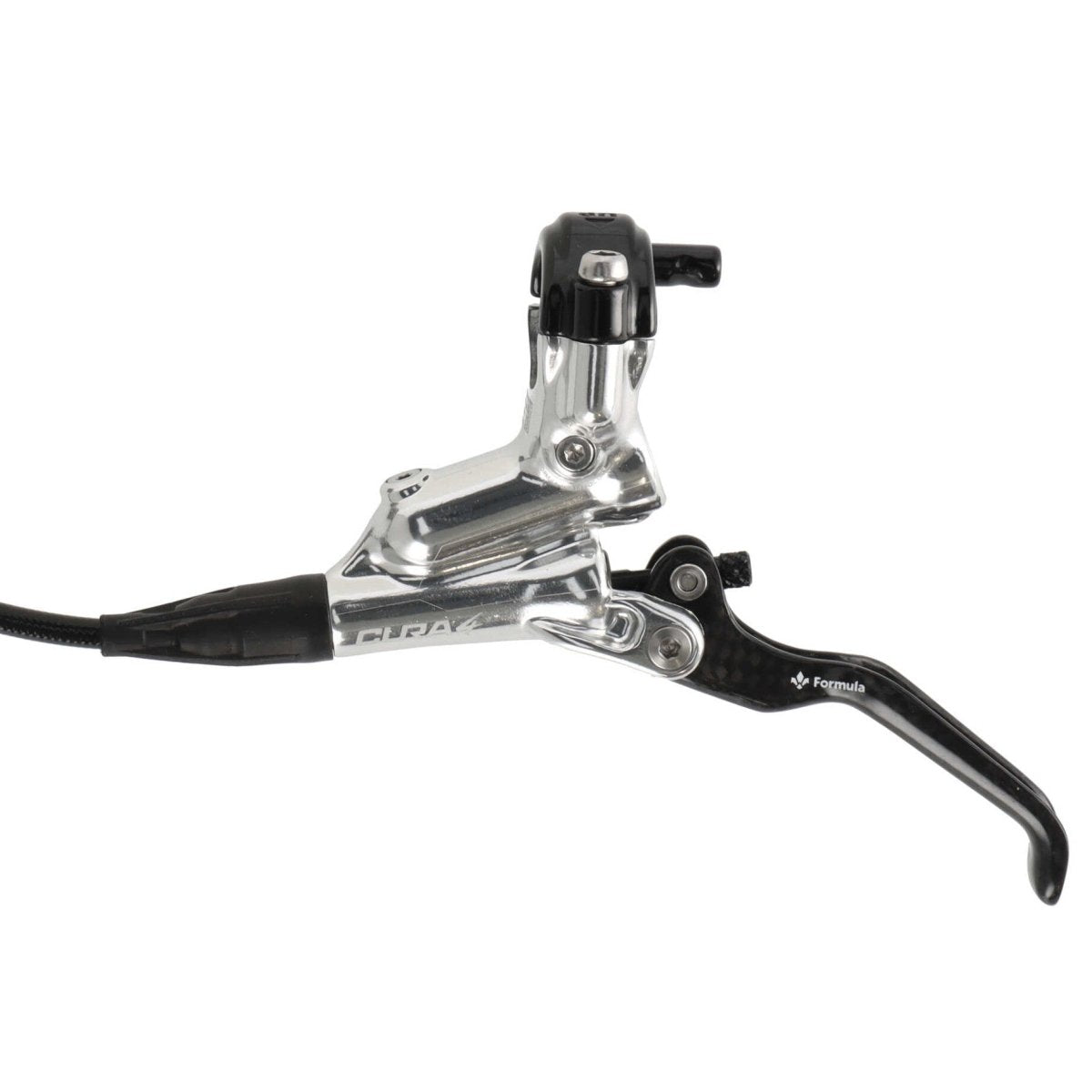 Formula Cura 4 Scheibenbremse | Carbon Bremshebel | vorne | 4 - Kolben | silber | inkl. Beläge | Leitung 800 mm - RAAAD.de