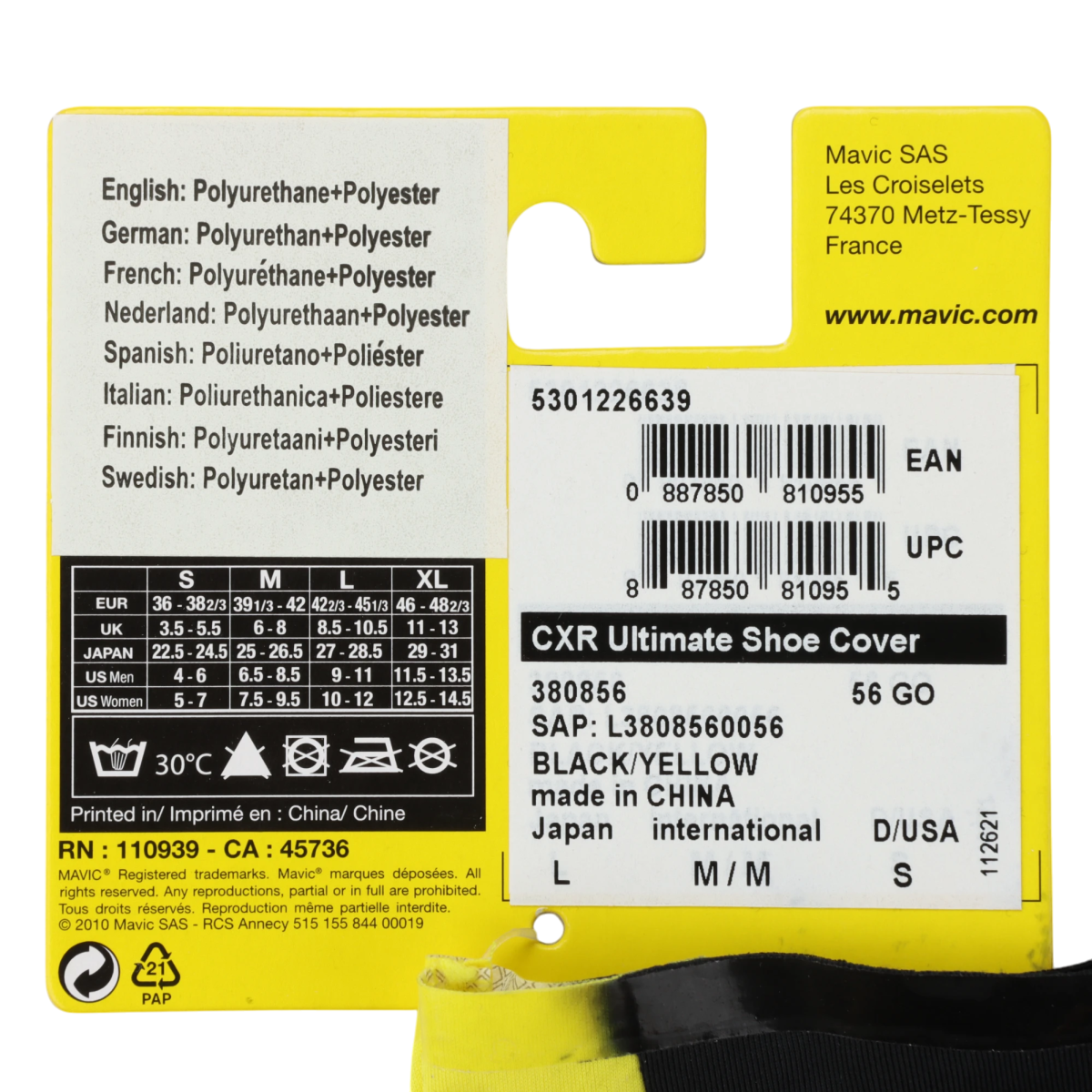 Mavic Schuhüberzieher CXR Ultimate Gelb Größe L (Größe 42 - 45) - RAAAD.de