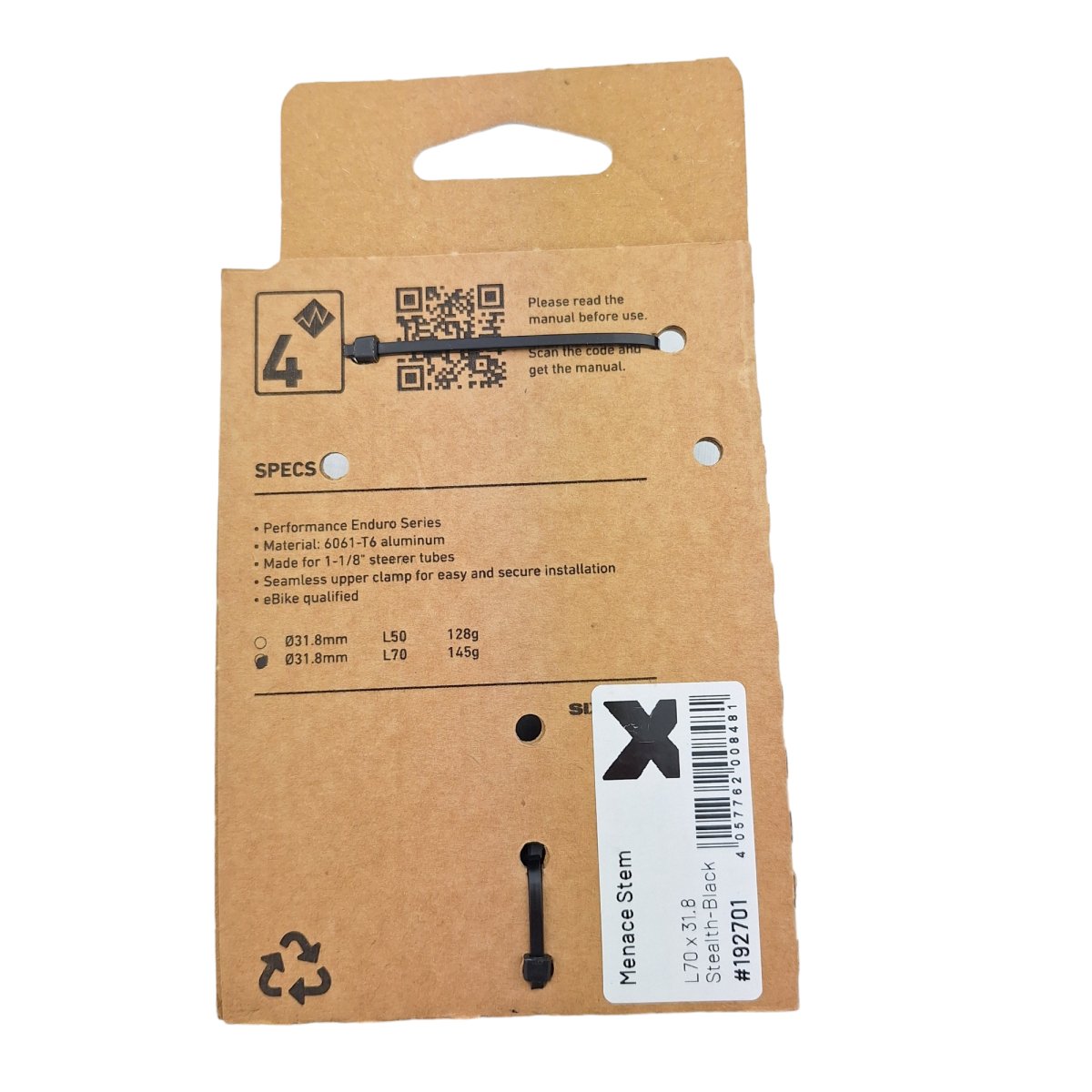 Sixpack Menace MTB Vorbau 31.8 mm Länge 70 mm schwarz - RAAAD.de