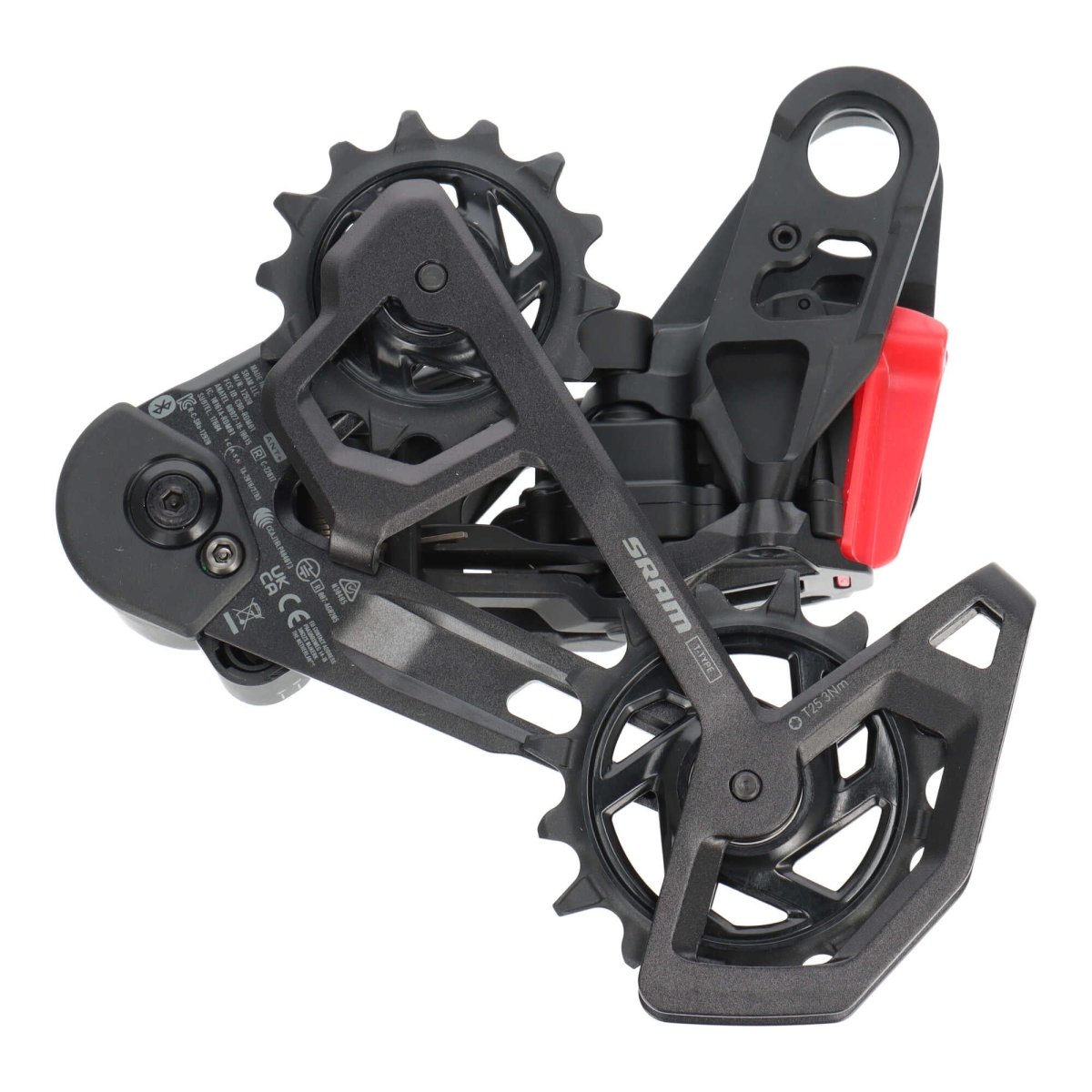 SRAM X0 Eagle Transmission AXS Schaltwerk | 12 - fach | kabellos | T - Type | silbernes Plättchen fehlt - RAAAD.de