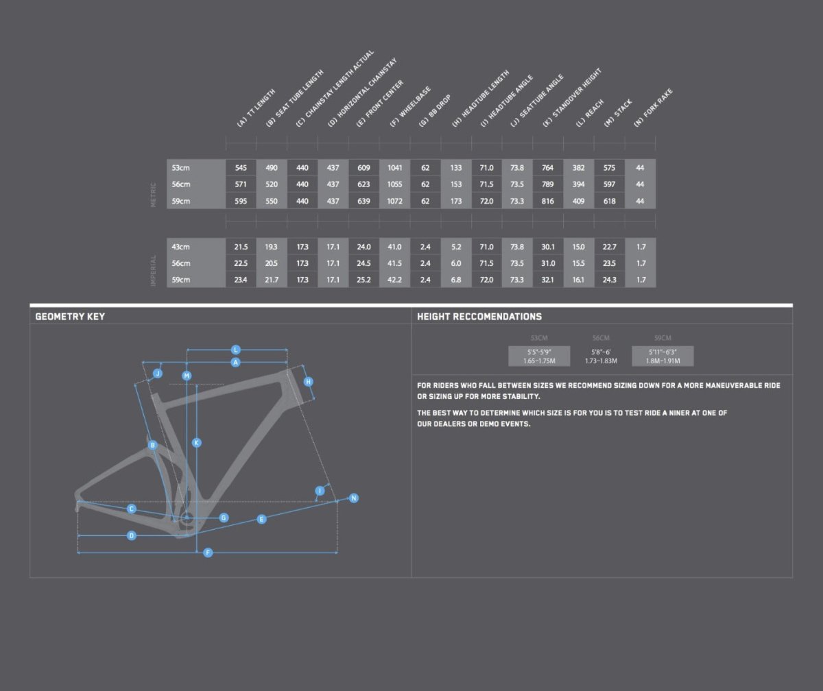 Niner MCR 9 RDO Gravel Rahmen inkl. Dämpfer schwarz/grau (Größe 59/L) - RAAAD.de