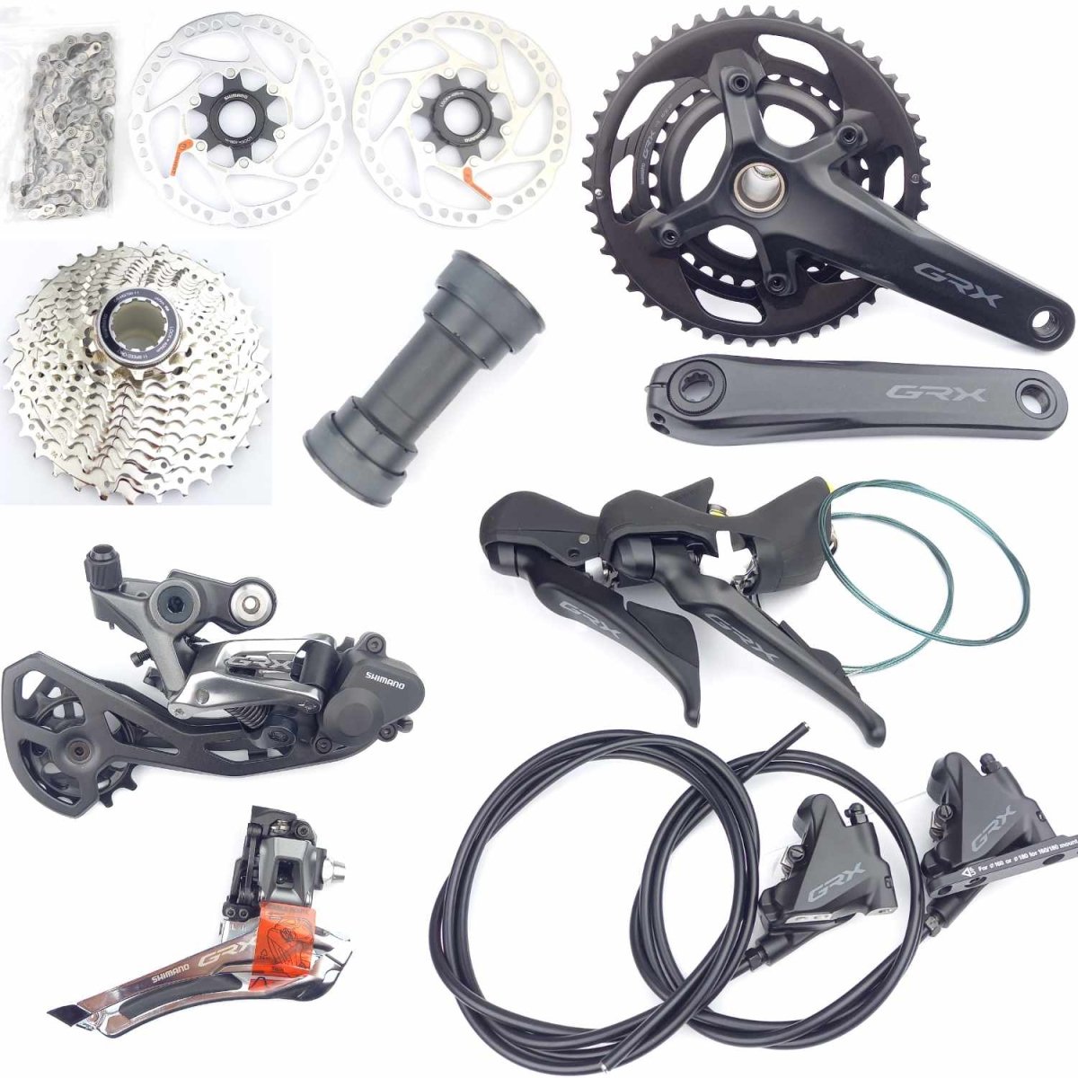 gravel bike grx 600 2x11 SHIMANO GRX Komplettgruppe Disc 30/46T (2x11-fach) – RAAAD.de