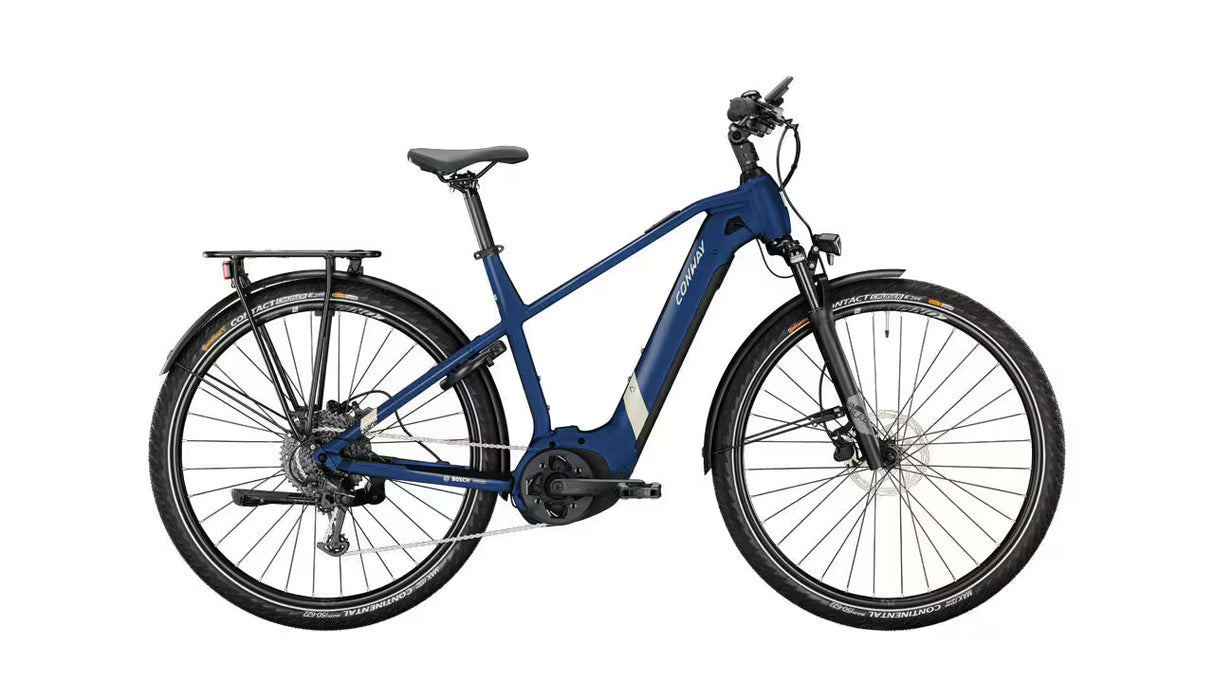 Conway Cairon T2.0 625 Wh Diamant | Elektro-Trekkingrad E-Bike | 9-Gang | 250 W Bosch Motor | Blau (Modell 2023)