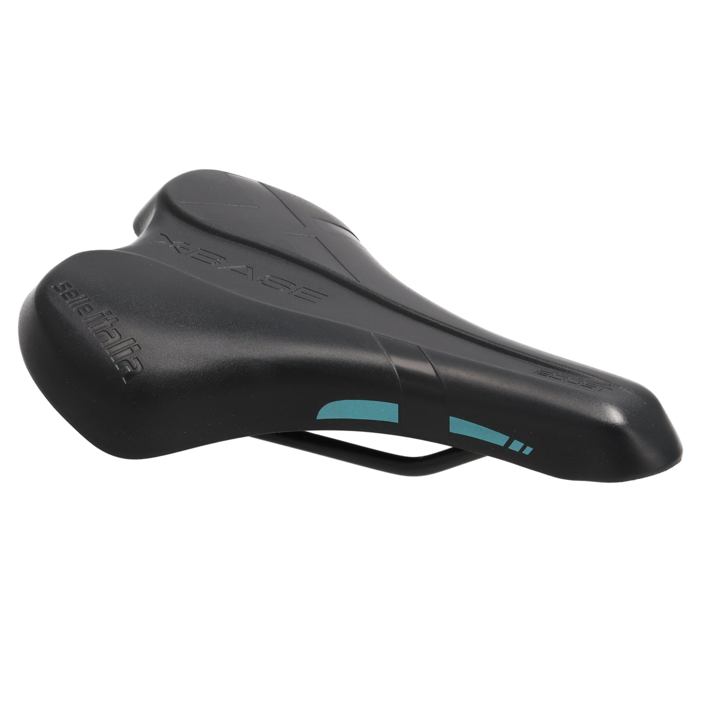 Selle Italia X-Base Boost Sattel | 150 x 245 mm | Stahlstreben | Mattschwarz Türkis | Rennrad / Gravel / MTB