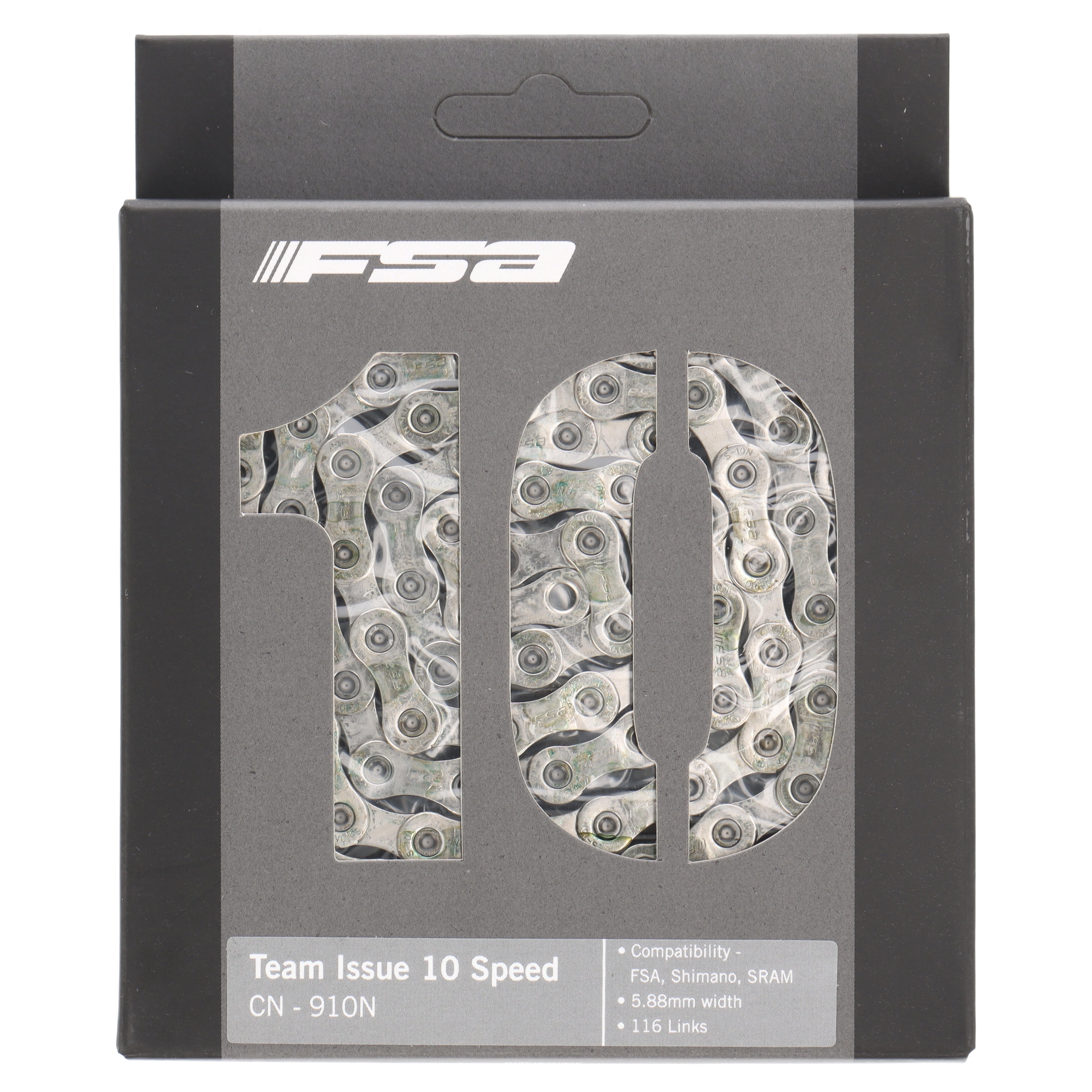 FSA Team Issue CN-910N Fahrradkette | 10-fach | 116 Glieder | Shimano / SRAM / FSA | Road & MTB
