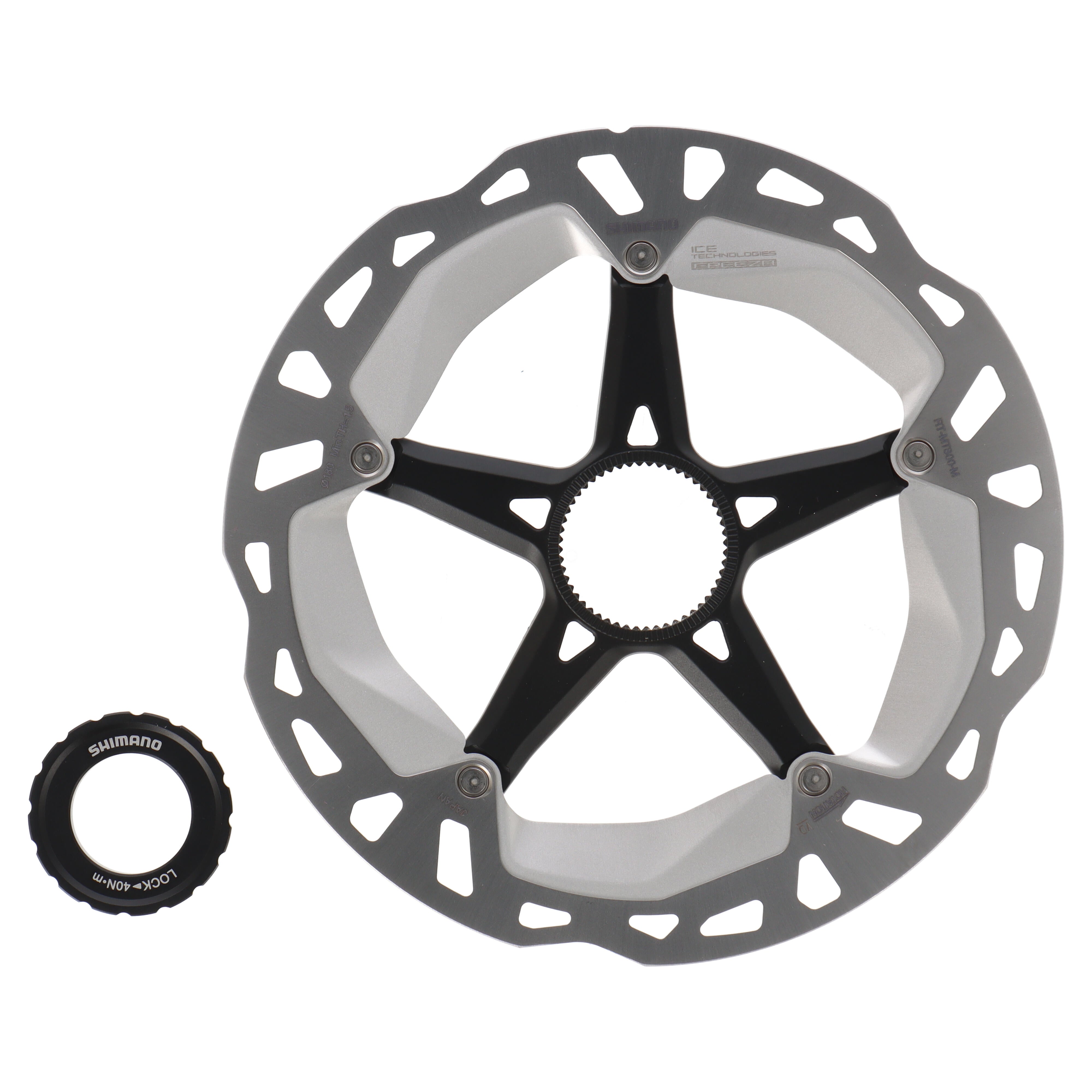 Shimano Deore XT RT-MT800 Bremsscheibe 180 mm | Center Lock | Ice Technologies Freeza | inkl. Lockring
