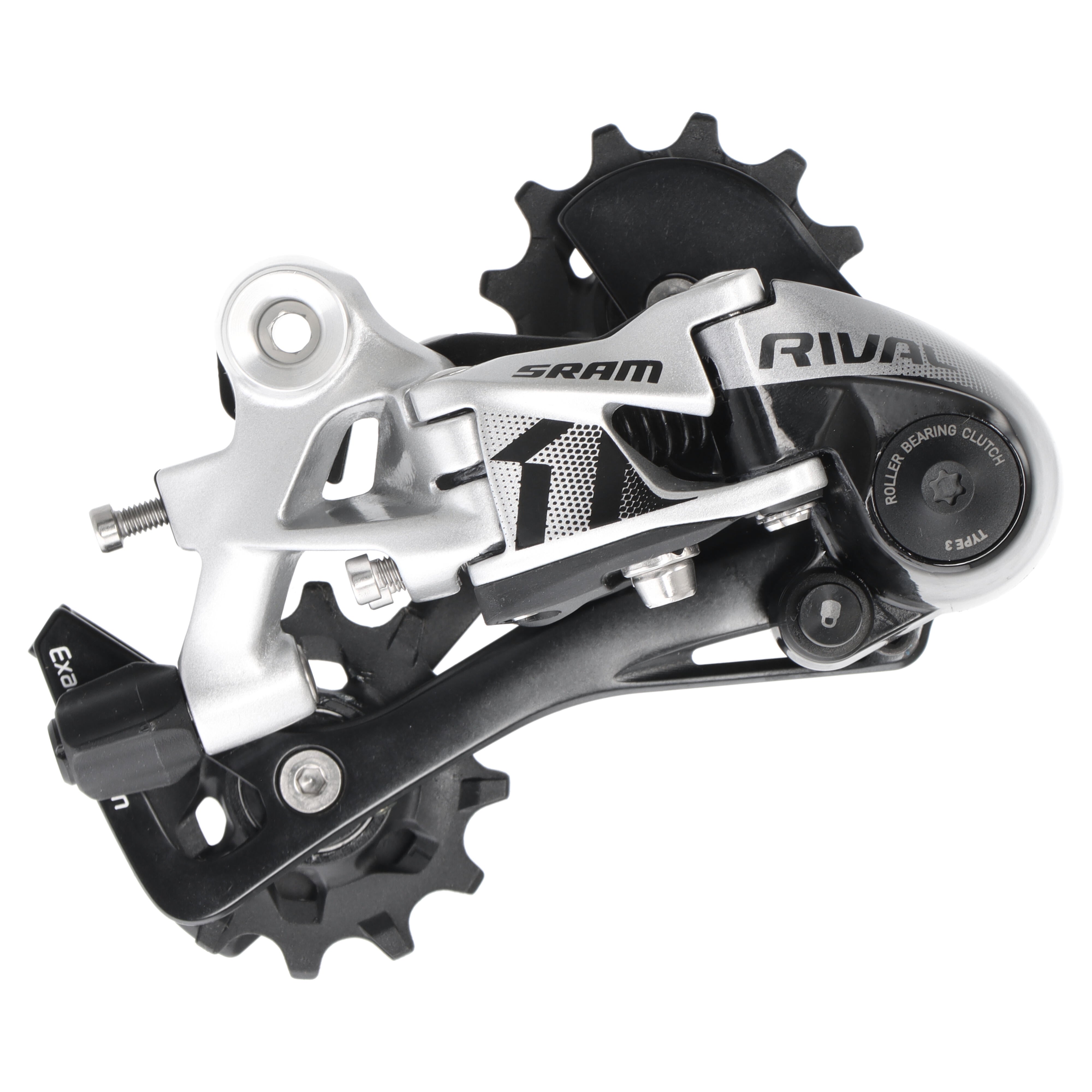 SRAM Rival 1 Schaltwerk | 11-fach | langer Käfig | Type 3.0 | 11-32 bis 10-42 | Schwarz/Silber