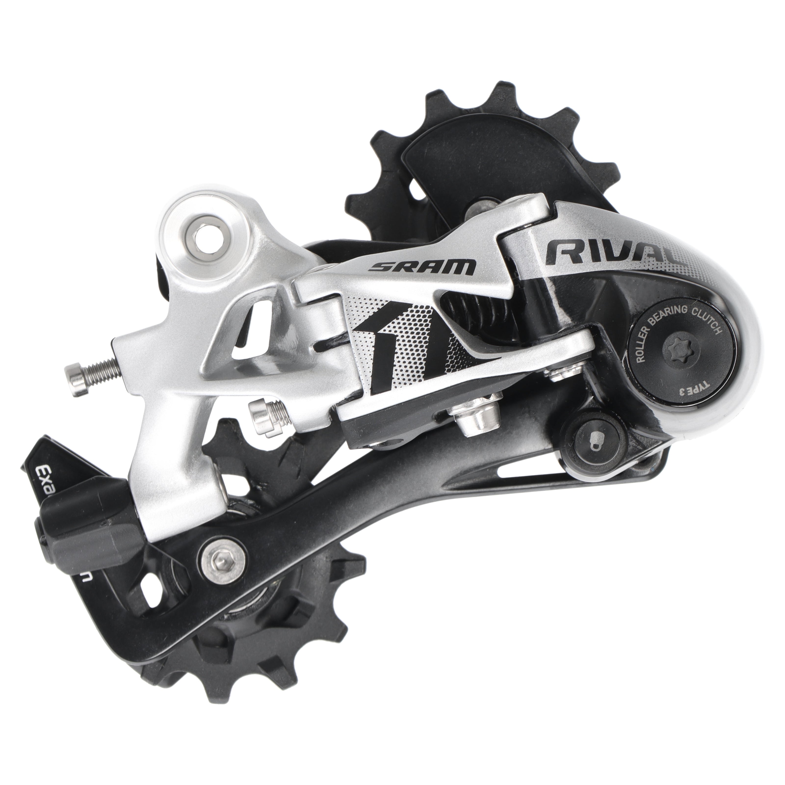SRAM Rival 1 Schaltwerk | 11-fach | langer Käfig | Type 3.0 | 11-32 bis 10-42 | Schwarz/Silber