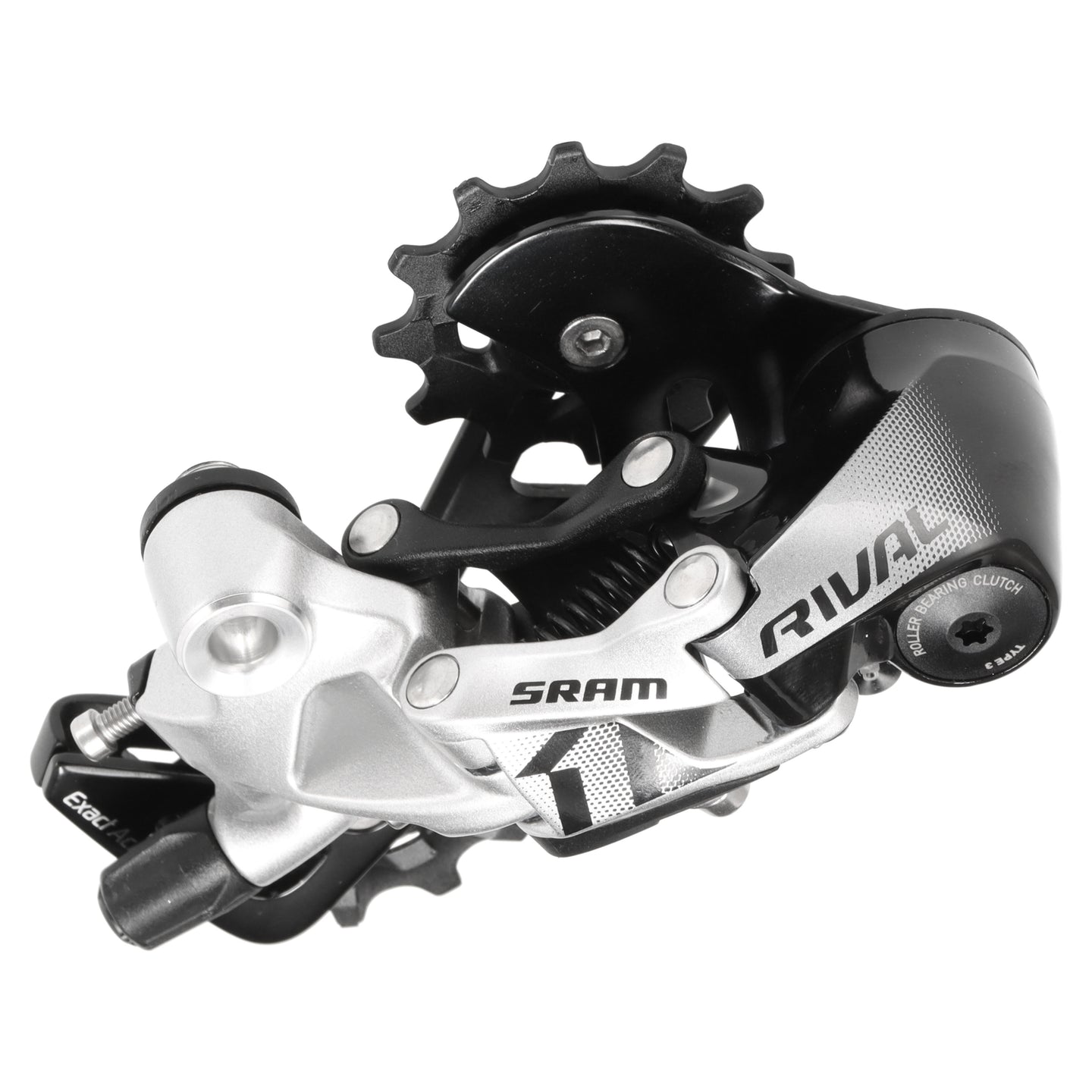 SRAM Rival 1 Schaltwerk | 11-fach | langer Käfig | Type 3.0 | 11-32 bis 10-42 | Schwarz/Silber