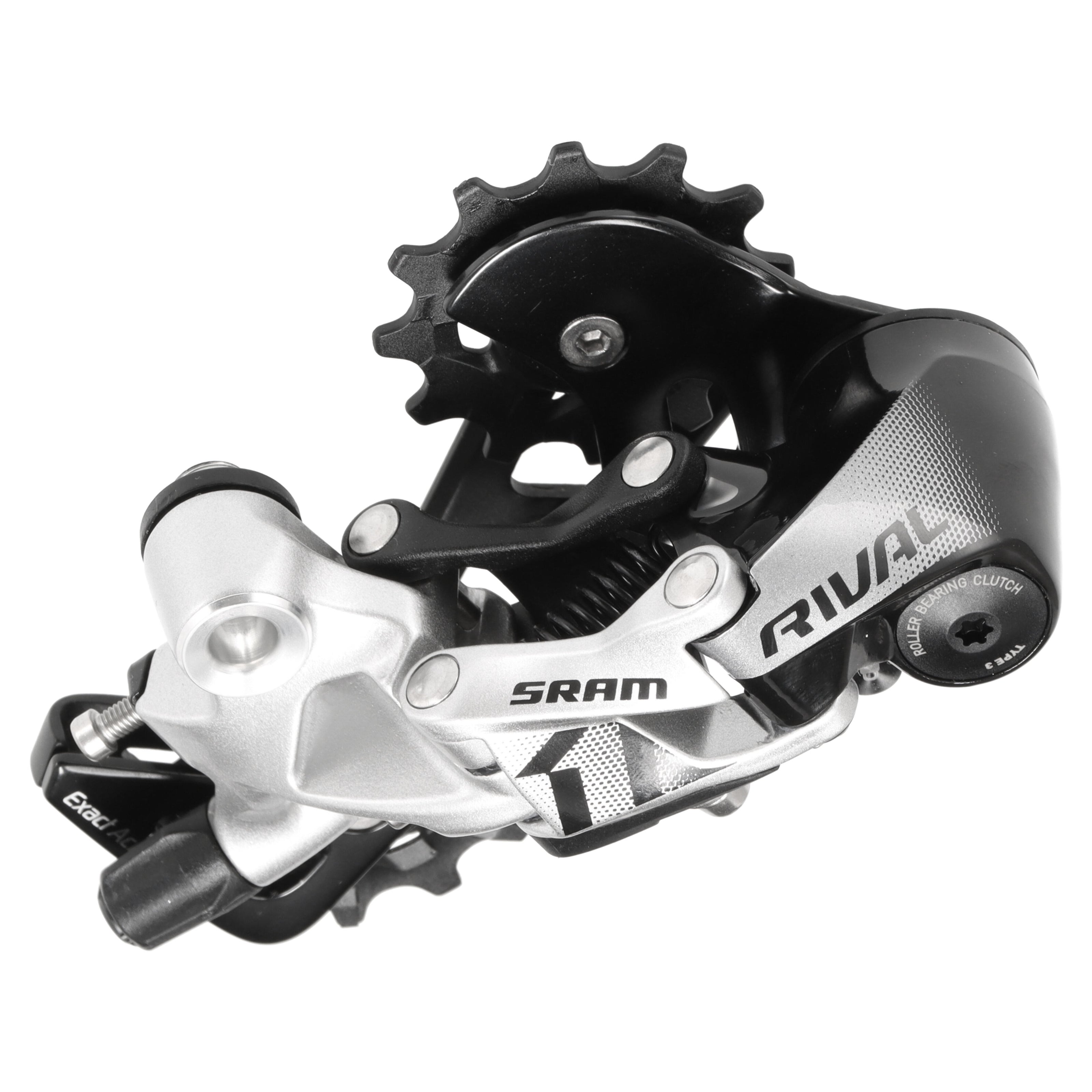 SRAM Rival 1 Schaltwerk | 11-fach | langer Käfig | Type 3.0 | 11-32 bis 10-42 | Schwarz/Silber