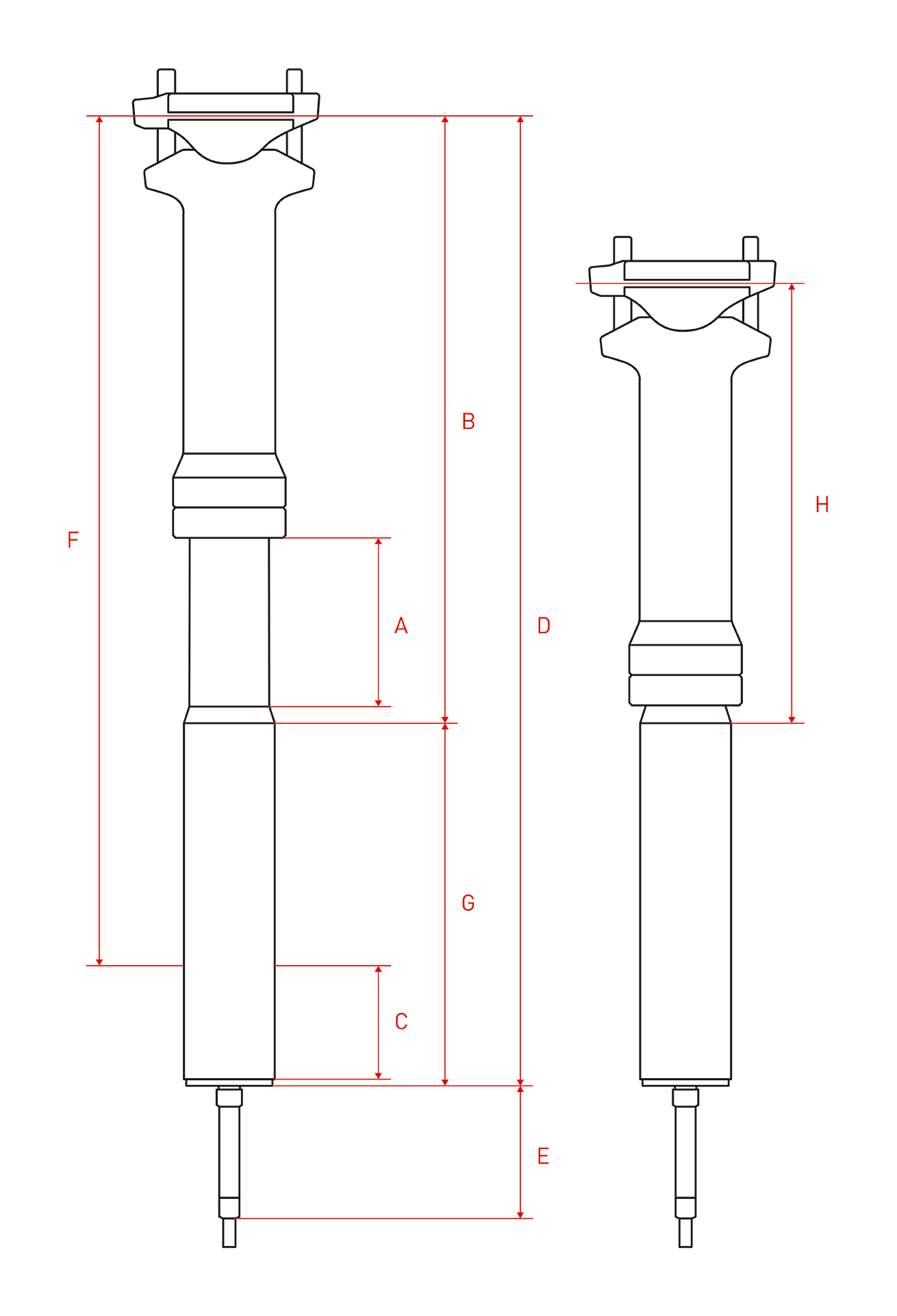 DT Swiss D 232 Teleskopsattelstütze | 30,9 mm Ø | 60 mm Hub | 400 mm | Cross Country
