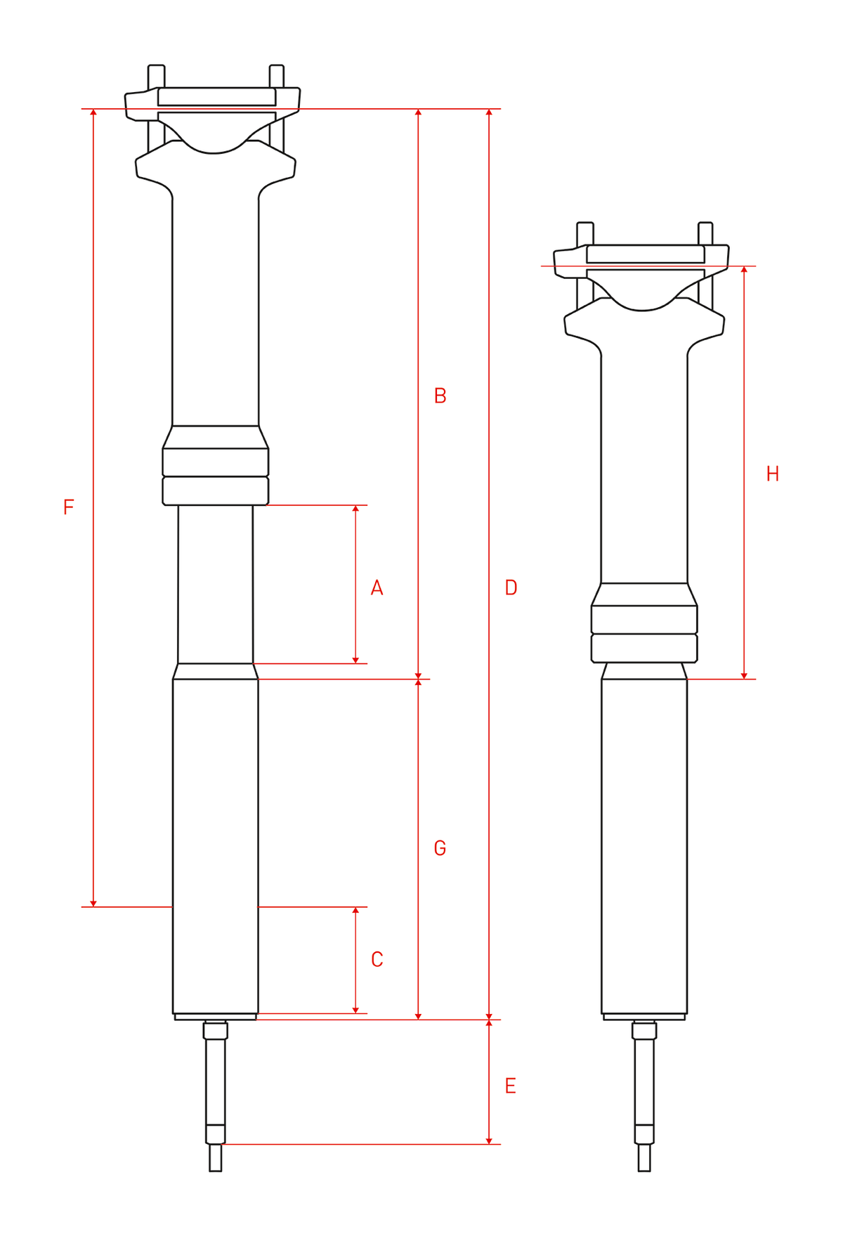 DT Swiss D 232 Teleskopsattelstütze | 30,9 mm Ø | 60 mm Hub | 400 mm | Cross Country