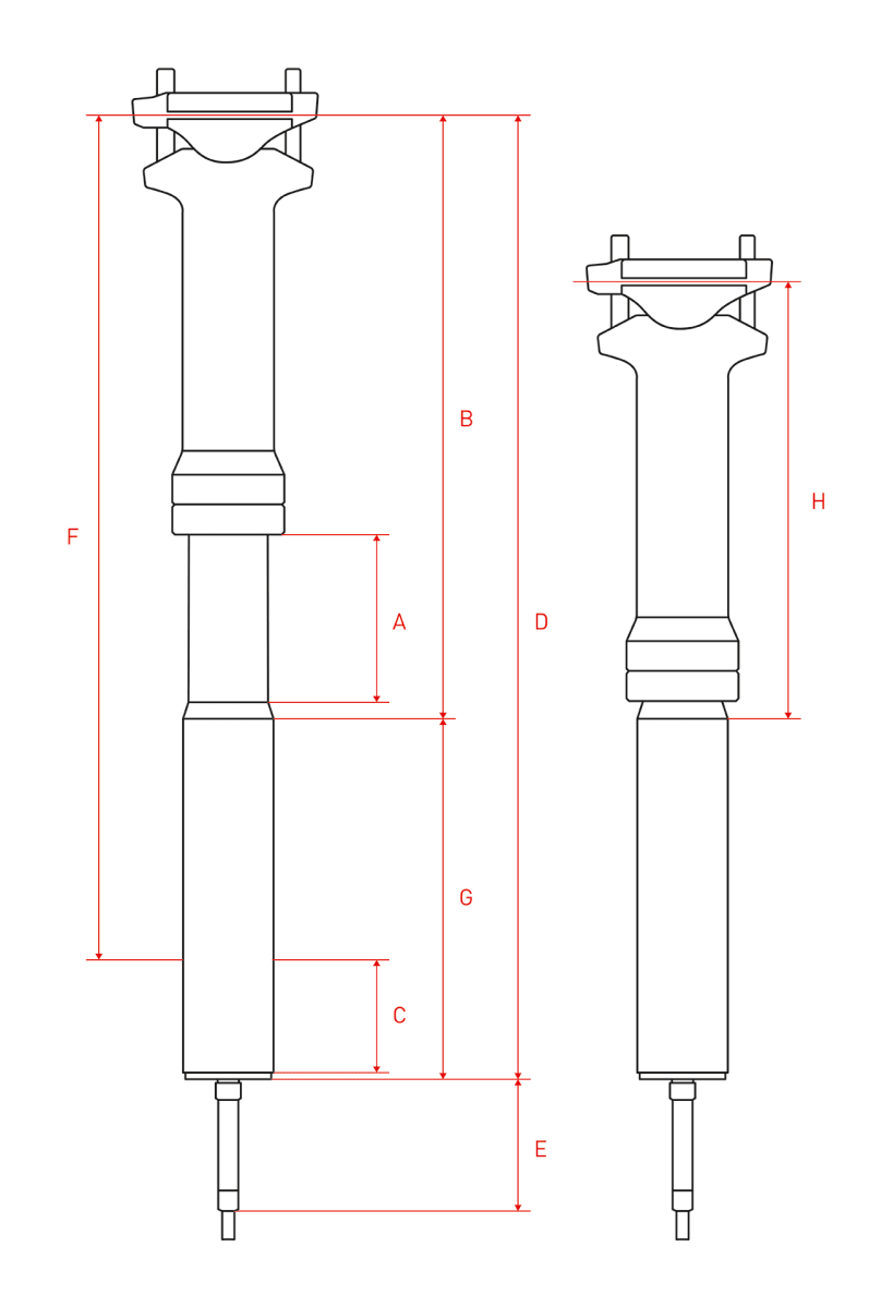 DT Swiss D 232 Teleskopsattelstütze | 30,9 mm Ø | 60 mm Hub | 400 mm | Cross Country - RAAAD.de