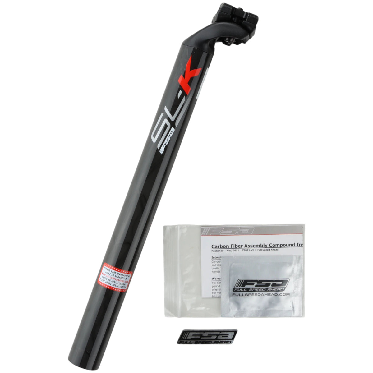 FSA Sattelstütze SL-K Carbon 31.6x350 mm SB20 Schwarz Rot –