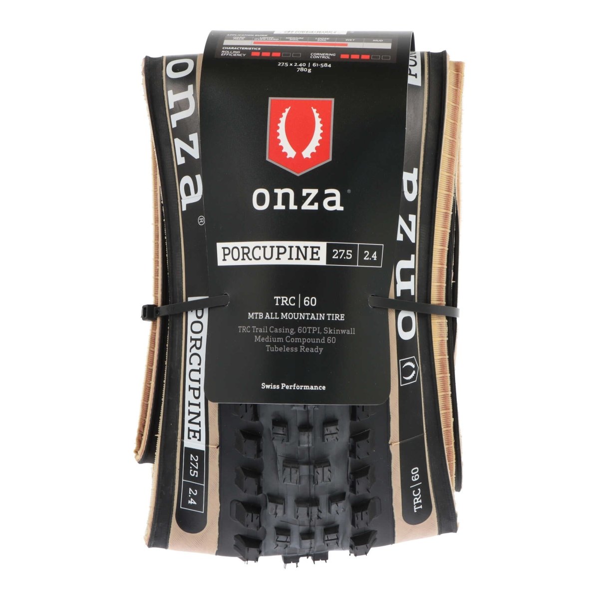 ONZA Porcupine 27,5 x 2,4" MTB Reifen | TRC 60 TPI | Tubeless Ready | Skinwall - RAAAD.de