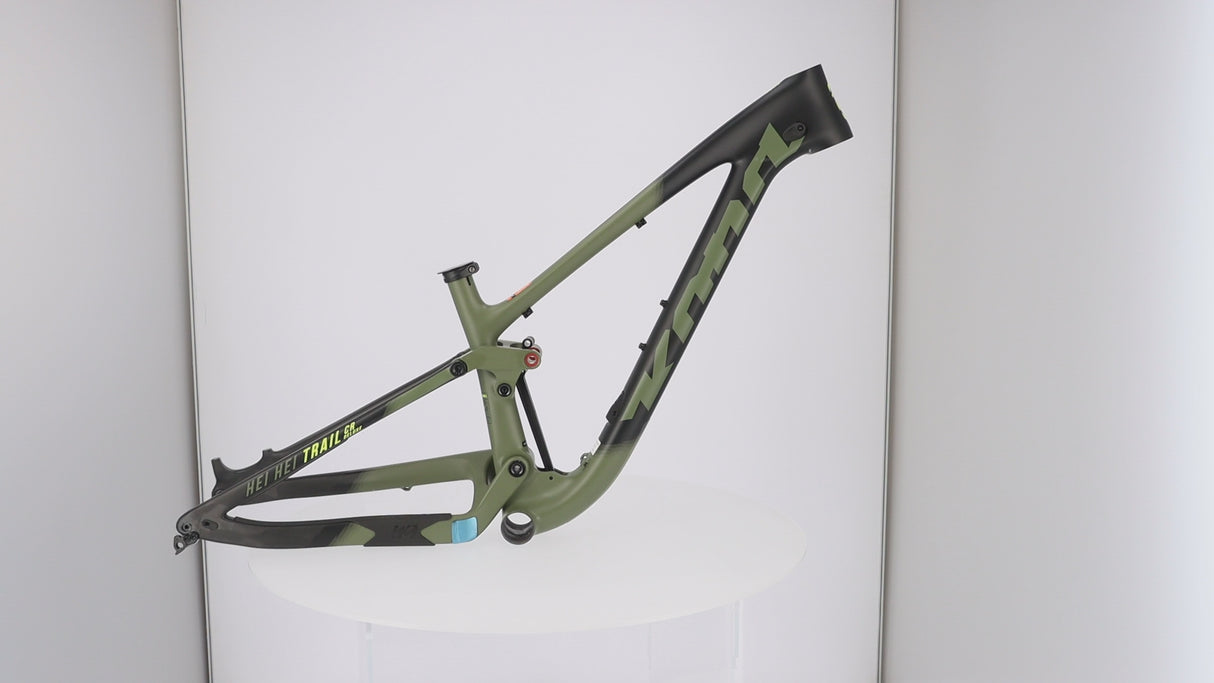 Kona Hei Hei Trail CR Carbon Rahmen 27,5" | MTB Trail Fully 140 mm | Olive | Modell 2018 | Größe XS