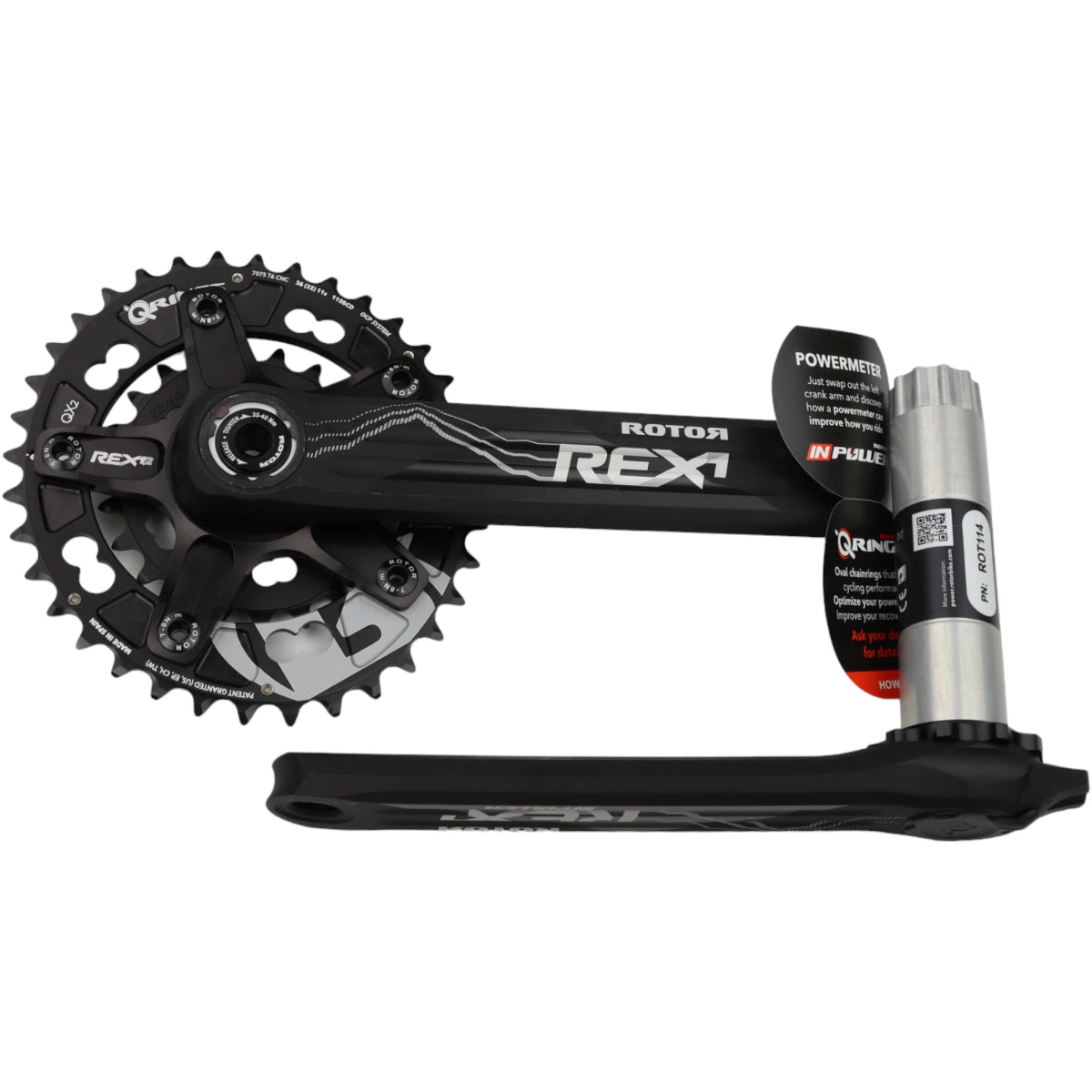 ROTOR INpower REX 1.2 Kurbel Powermeter 175 mm 36/22T Q-Rings (2x11-fach) - RAAAD.de