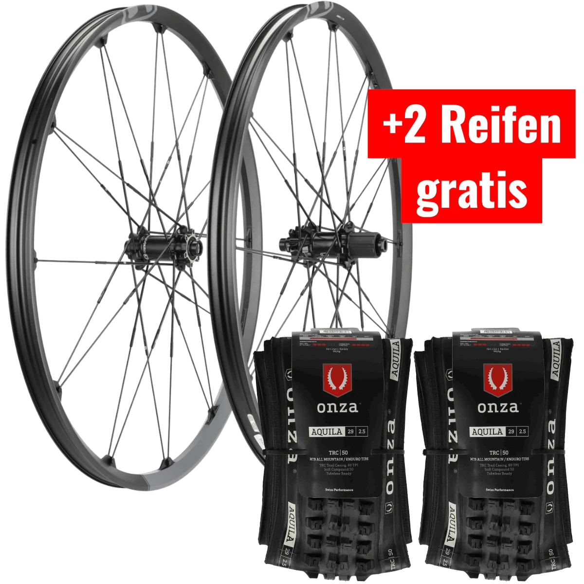 SET! Crankbrothers Iodine 2 Laufradsatz 29" + ONZA Aquila Reifen 29x2.50" | Boost 15x110 / 12x148 mm | 6 - Loch | Tubeless Ready | Shimano HG - RAAAD.de