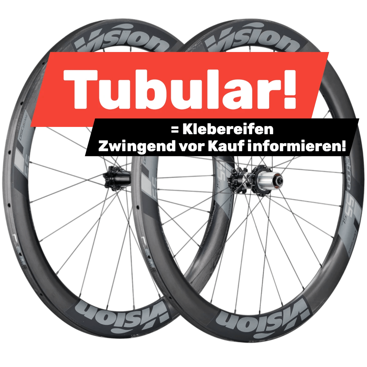 Vision Metron 55 SL Carbon Laufradsatz 28" | Disc | Tubular Schlauchreifen KLEBEREIFEN! | 6 - Loch | Shimano HG - RAAAD.de